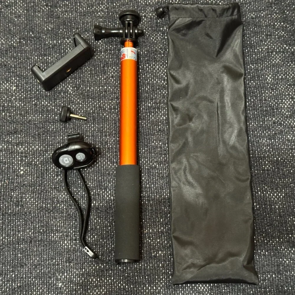 Ace3C Rhythm Selfie Stick Monopod with Mini Tripod Stand, Orange